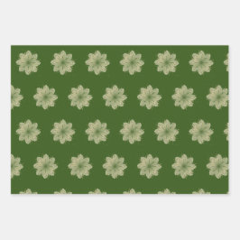 Groene en gouden kerstboom inpakpapier vel
