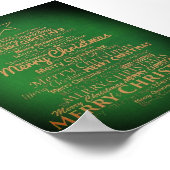 Groene en gouden kerstboom poster (Hoek)