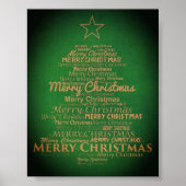 Groene en gouden kerstboom poster (Voorkant)