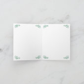 Groene en gouden kerstboom, rendieren kaart (Binnen)