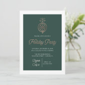 Groene en gouden kerstfeestdag kaart (Staand voorkant)