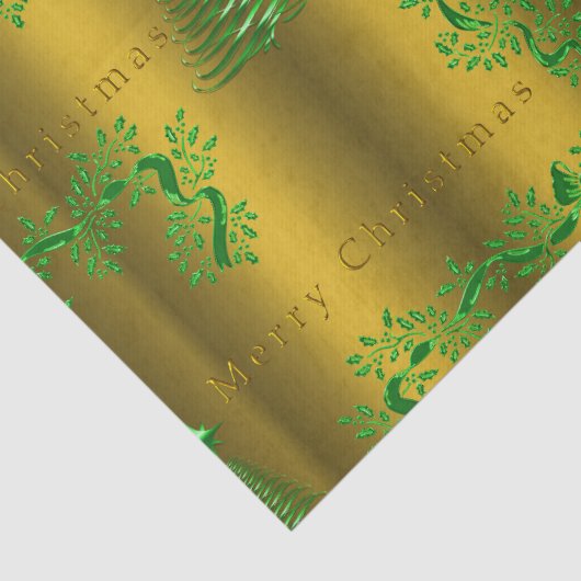 Groene en Gouden Kerstmismagie Tissuepapier (Detail)