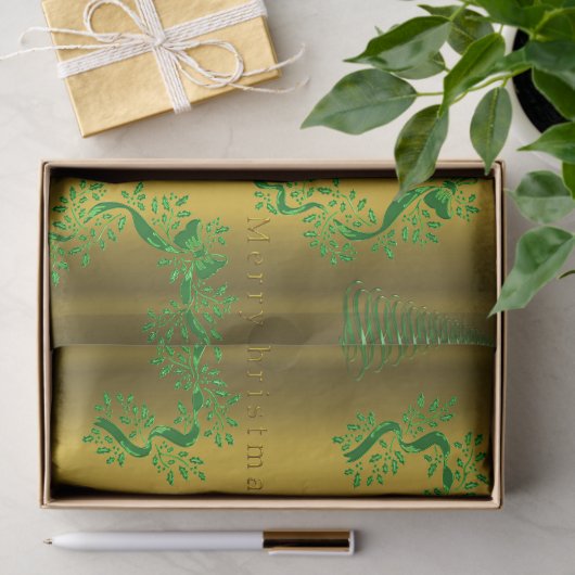 Groene en Gouden Kerstmismagie Tissuepapier (Geschenk)