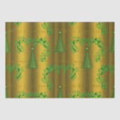 Groene en Gouden Kerstmismagie Tissuepapier (Voorkant)