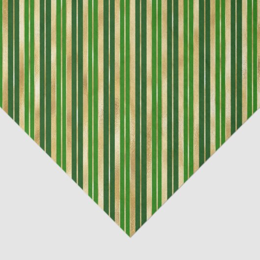 Groene en gouden kerststrepen tissuepapier (Detail)