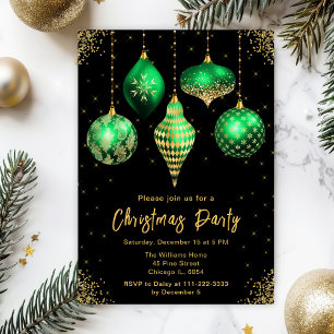 Groene en Gouden Kerstversiering Kerstfeest Kaart