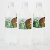 Groene en gouden kerstversieringen waterfles etiket (Flessen)