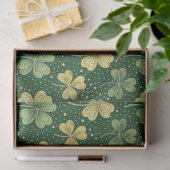 Groene en gouden klaveren tissuepapier (Geschenk)