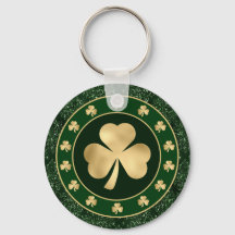 Groene en gouden klavertjevier Shamrock St. Patric