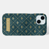 Groene en Gouden Koningin Kroonpatroon Aangepaste  Case-Mate iPhone Case (Achterkant (horizontaal))