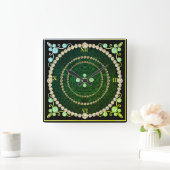 Groene en gouden kunstklep voor decoders vierkante klok (Huis)