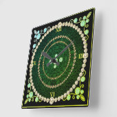 Groene en gouden kunstklep voor decoders vierkante klok (Hoek)