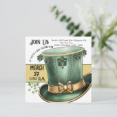 Groene en gouden Leprechaun hoed St Paddy's Day Kaart (Staand voorkant)