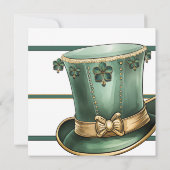 Groene en gouden Leprechaun hoed St Paddy's Day Kaart (Achterkant)