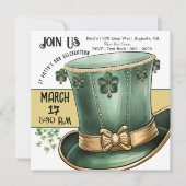 Groene en gouden Leprechaun hoed St Paddy's Day Kaart (Voorkant)