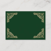 Groene en gouden Lijst QR-code RSVP Weddenschap We Informatiekaartje (Achterkant)