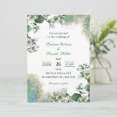 Groene en Gouden Luxe Kaart (Staand voorkant)