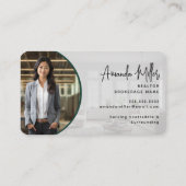 Groene en gouden makelaar makelaar makelaar onroer visitekaartje (Achterkant)