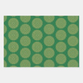 Groene en Gouden Mandala Inpakpapier Vel (Voorkant)
