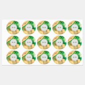 Groene en gouden marmer krult labels (Vel)