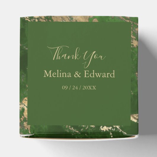 Groene en gouden marmer voor de pleisterbox bedankdoosjes (Bovenkant)