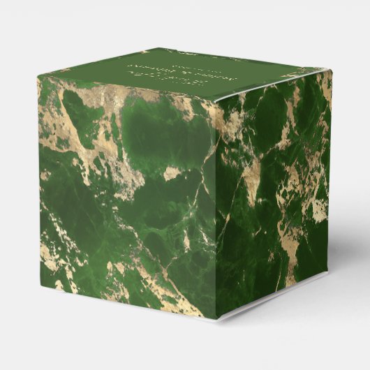 Groene en gouden marmer voor de pleisterbox bedankdoosjes (Achterkant)