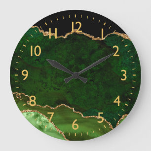 Groene en gouden marmeren Agaat Grote Klok