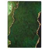 Groene en gouden marmeren Agaat Klembord (Achterkant)