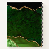 Groene en gouden marmeren Agaat Notitieboek (Achterkant)