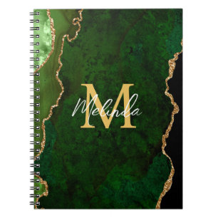 Groene en gouden marmeren Agaat Notitieboek