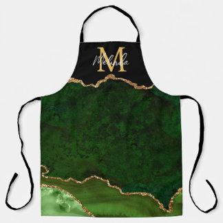 Groene en gouden marmeren agaat schort