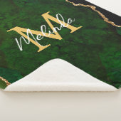 Groene en gouden marmeren Agaat Sherpa Deken (3/4)