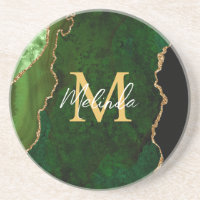 Groene en gouden marmeren Agaat