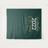 groene en gouden moderne script stijlvolle afstude wandkleed (Voorkant (horizontaal))