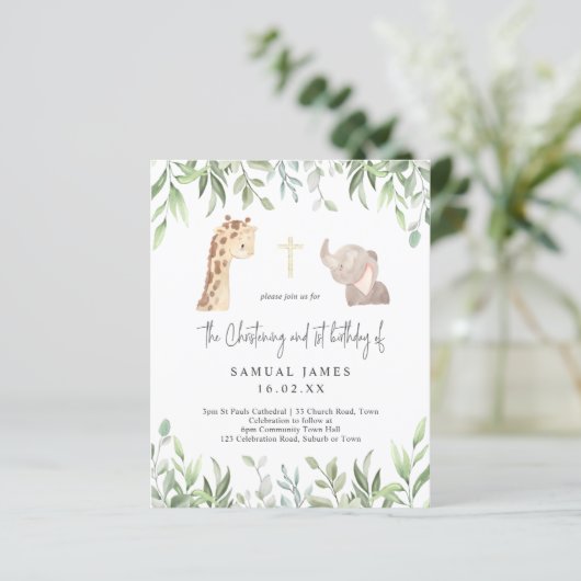 Groene en gouden Oerwoud Christening en 1e verjaar (Staand voorkant)