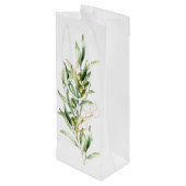 Groene en Gouden Olijfstam Zakelijke Merchandise B Wijn Cadeautas (Achterkant Gekanteld)