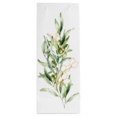 Groene en Gouden Olijfstam Zakelijke Merchandise B Wijn Cadeautas (Achterkant)