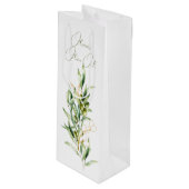 Groene en Gouden Olijfstam Zakelijke Merchandise B Wijn Cadeautas (Voorkant Gekanteld)