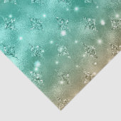 Groene en gouden ombre glitter hemels patroon tissuepapier (Detail)