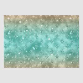 Groene en gouden ombre glitter hemels patroon tissuepapier