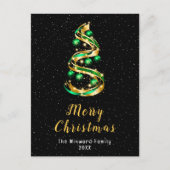 Groene en gouden Ornamenten Kerst Feestdagenkaart (Voorkant)