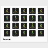Groene en gouden Ornamenten Kerst Vierkante Sticker (Vel)