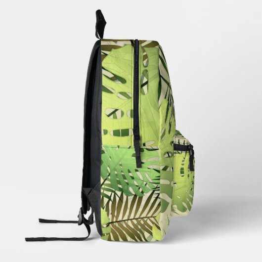 Groene en gouden Palm tropische bladeren Bedrukte Rugzak (Links)