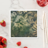 Groene en gouden palmbladeren servet (Insitu)