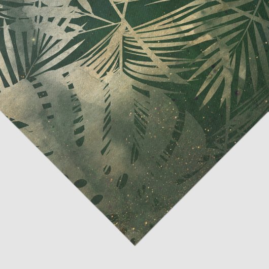 Groene en gouden palmbladeren tissuepapier (Detail)