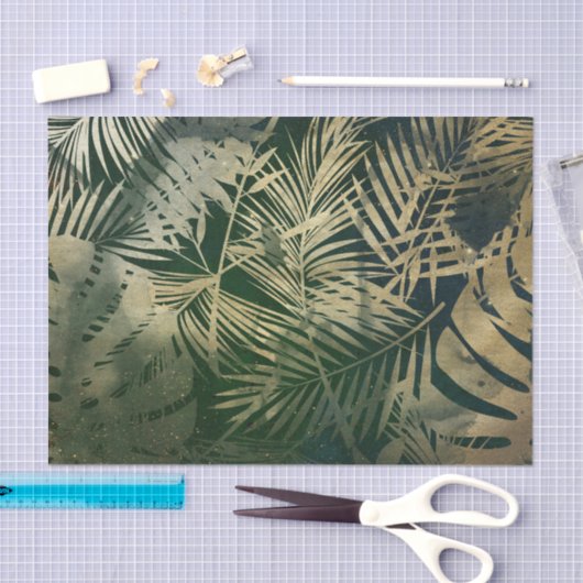 Groene en gouden palmbladeren tissuepapier (Craft)