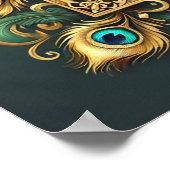 Groene en gouden Pauw Lijst Bijbelverzen Poster (Hoek)