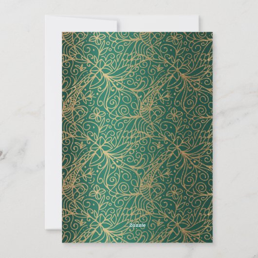 Groene en gouden  Prettige feestdagen Feestdagenkaart (Achterkant)