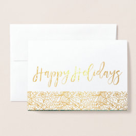 Groene en gouden  Prettige feestdagen Folie Kaarten