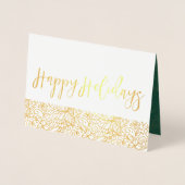 Groene en gouden  Prettige feestdagen Folie Kaarten (Voorkant)